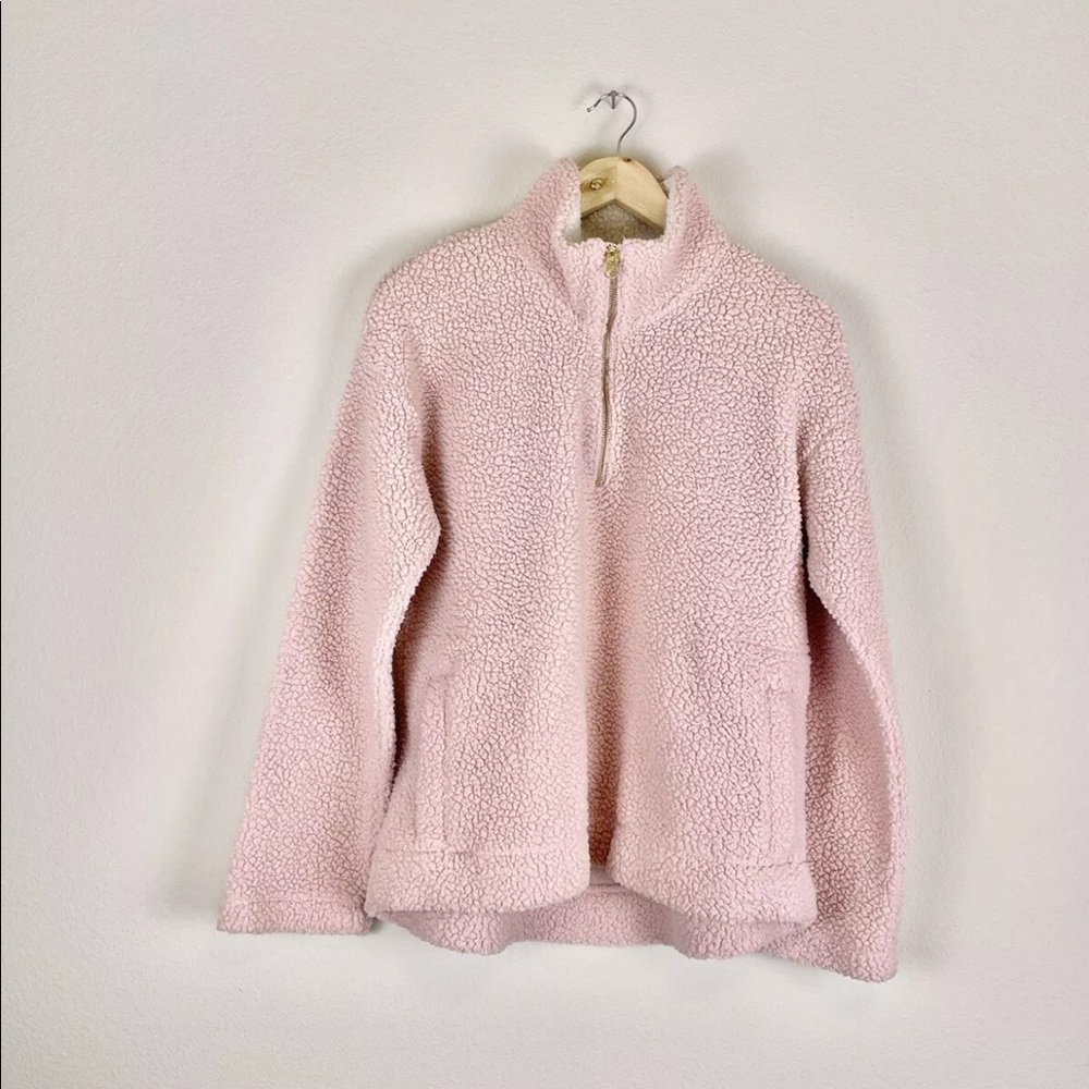 Old Navy Sherpa Sweater Size Medium Pink Fleece Pullover - Picture 10 of 13